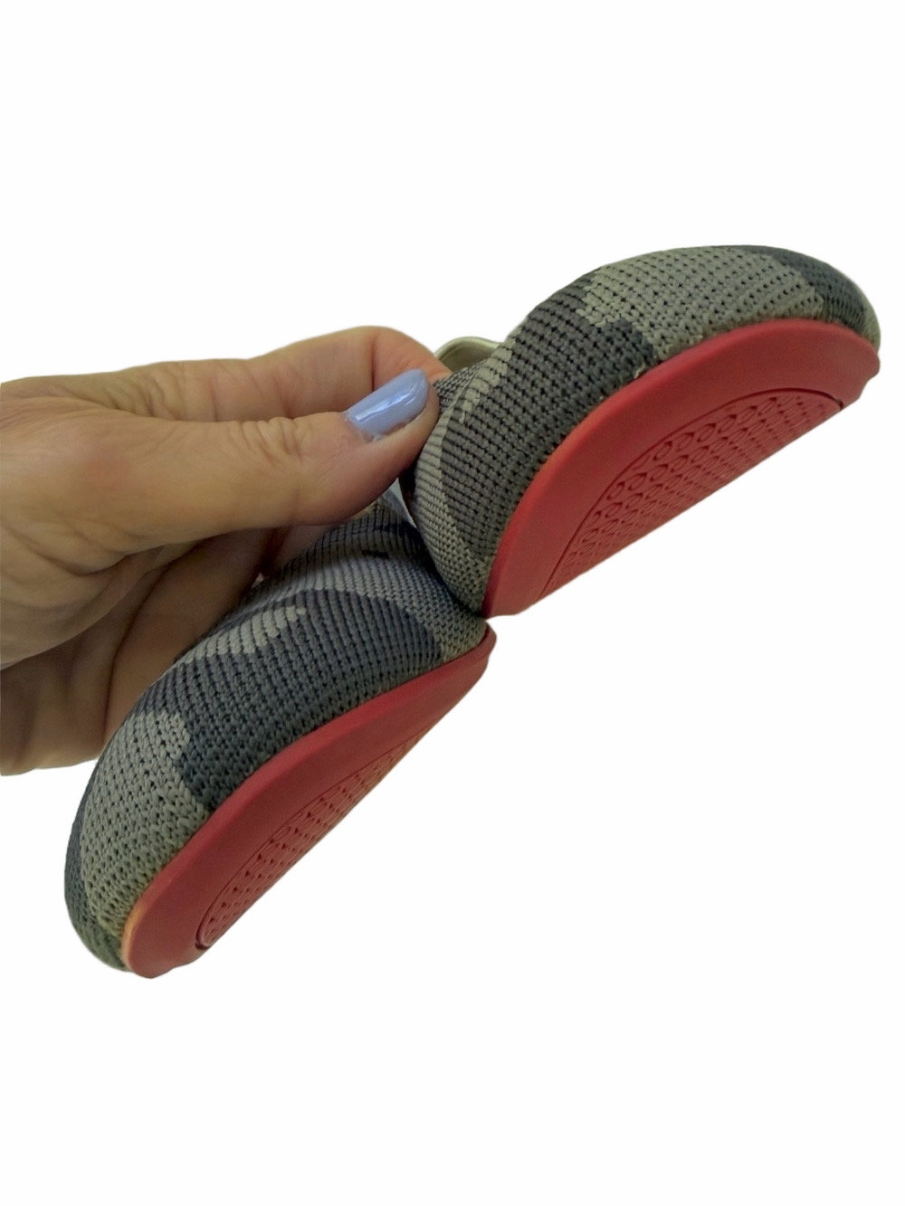 Rothy’s Grey Camo Ballet Flat Retired Pattern Size 9.5 White Halo Red Soles EUC - Picture 5 of 14
